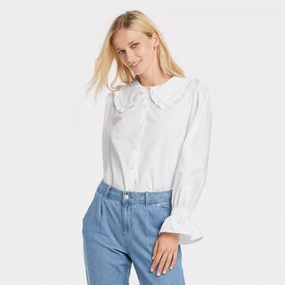 Who What Wear x Target + Ruffle Long Sleeve Top