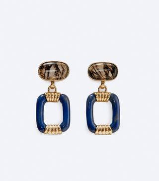 Uterqüe + Blue Link Earrings