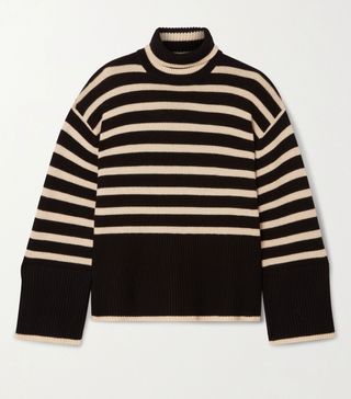 Totême + Oversized Striped Wool and Cotton-Blend Turtleneck Sweater