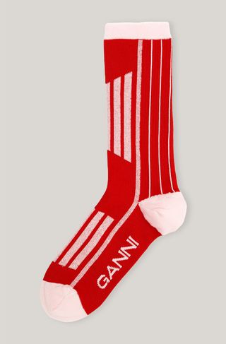Ganni + Cotton Blend Sporty Socks