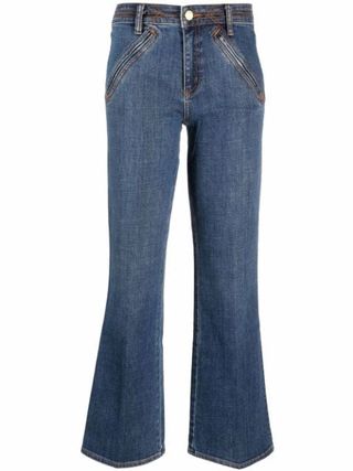 Tory Burch + Low Rise Flared Jeans