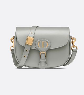 Dior + Medium Dior Bobby Bag in Gray Box Calfskin