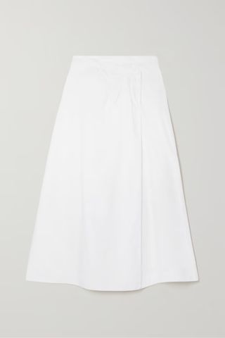 Caes + Cotton and Lyocell-Blend Poplin Maxi Wrap Skirt