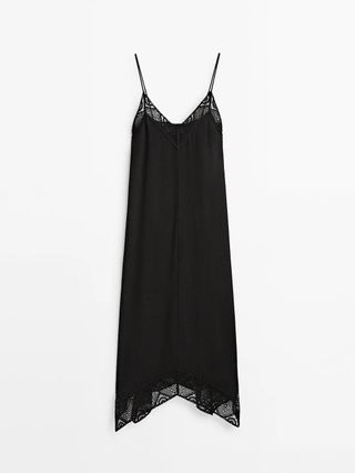 Massimo Dutti + Slip Dress With Crochet Detail