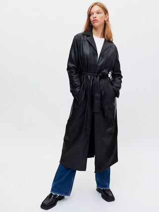 Urban Outfitters + Luna Faux Leather Trench Coat
