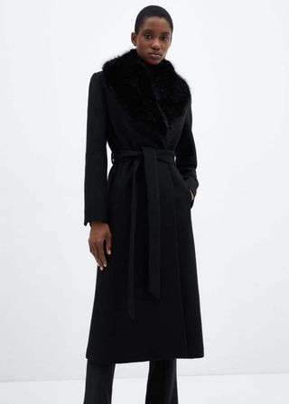 Mango + Manteco Wool Coat With Detachable Fur Collar