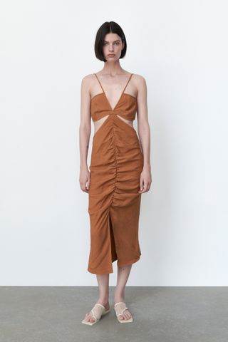 Zara + Draped Cut Out Dress