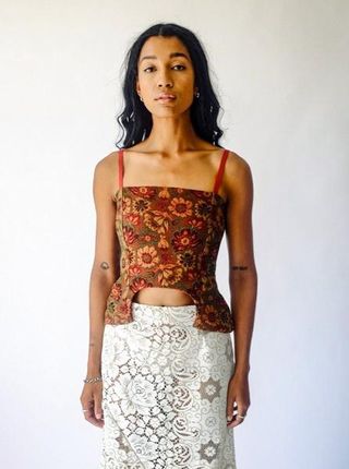 Fyoocher + The U Top in Red Floral Tapestry