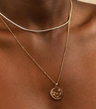 Astrid & Miyu + Capricorn Zodiac Pendant Necklace in Gold