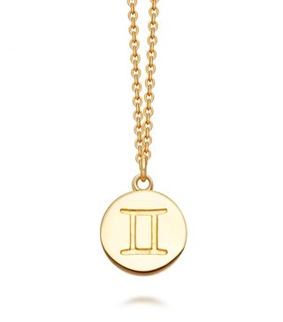 Astley Clarke + Gemini Zodiac Biography Pendant Necklace in Yellow Gold Vermeil