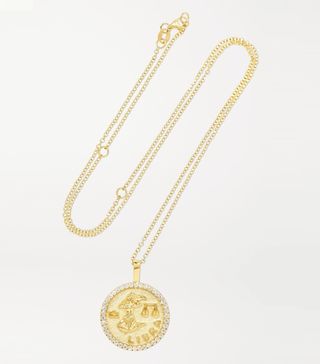 Anita Ko + Zodiac Large Gold Diamond Necklace
