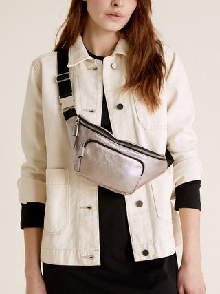 M&S Collection + Faux Leather Zip Detail Bum Bag