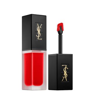 Yves Saint Laurent + Tatouage Couture Velvet Cream Matte Liquid Lipstick in Coral Symbol