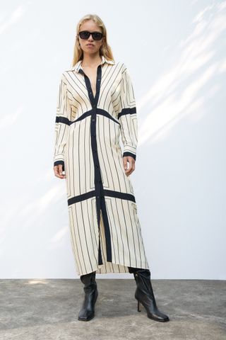 Zara + Striped Shirt Dress