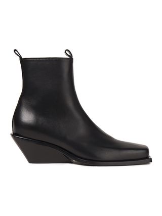 Ann Demeulemeester + Leather Wedge Ankle Boots