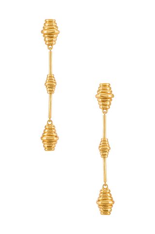 House of Harlow 1960 + Honeycomb Drop Earrings in Gold