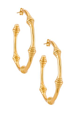 House of Harlow 1960 + Honeycomb Hoop Earrings in Gold