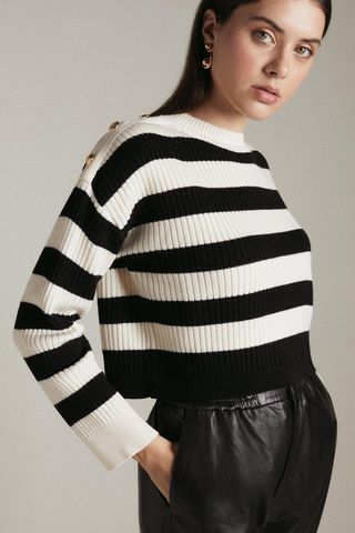 Karen Millen + Striped Knitted Jumper
