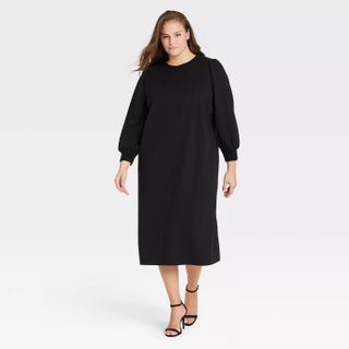 Who What Wear x Target + Long Sleeve High Slit Knit Dress