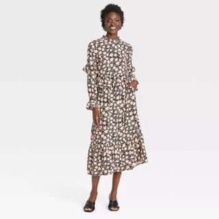 Who What Wear x Target + Puff Long Sleeve A-Line Dress