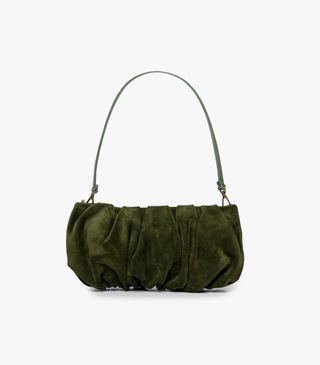 Staud + Bean Bag in Olive Suede