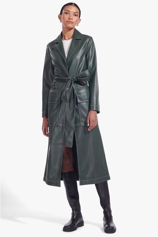 Staud + Ashley Coat in Cypress Vegan Leather