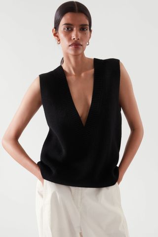 COS + Knitted Vest With Deep V
