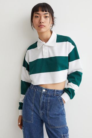 H&M + Cropped Rugby Shirt