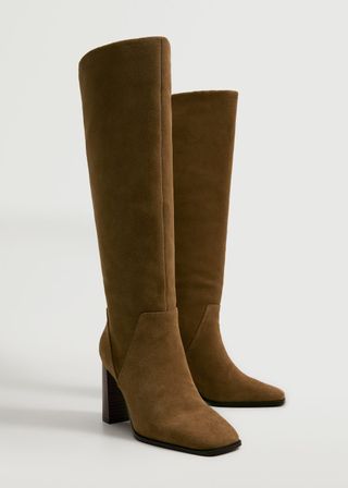 Mango + Leather Boots With Tall Leg