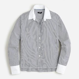 J.Crew + Relaxed-fit Cropped Cotton Poplin Shirt