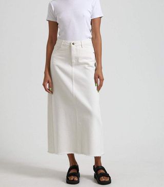 Afends + Organic Denim Midi Skirt