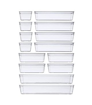 DCA + 14-Pieces Clear Plastic Drawers and Organizer Trays