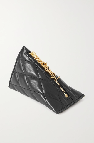 Saint Laurent + Berlingo Charm Quilted Textured-Leather Wallet