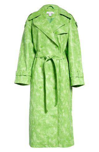 Topshop + Tie Dye Faux Leather Trench Coat