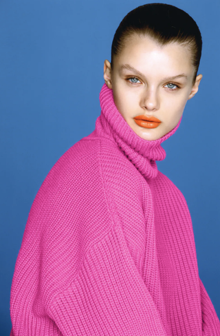 Zara + High-Collar Knit Sweater