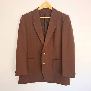 Second Life Garments + '70s Vintage Classic Brown Suit Jacket