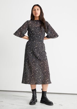 & Other Stories + Printed Belted Midi Dress