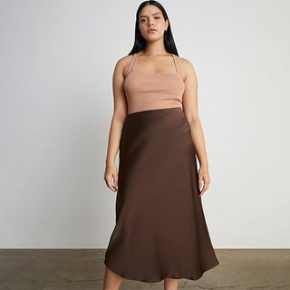 Who What Wear Collection + Brianna Midi Slip Skirt