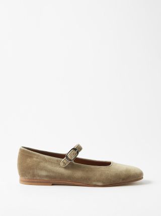 Le Monde Beryl + Mary Jane Velvet Ballet Flats