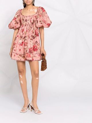 Zimmermann + Floral-Print Empire-Waist Dress