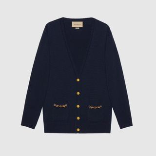 Gucci + Cashmere Cardigan With Chain Detail