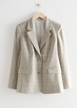 & Other Stories + Fitted Checkered Blazer