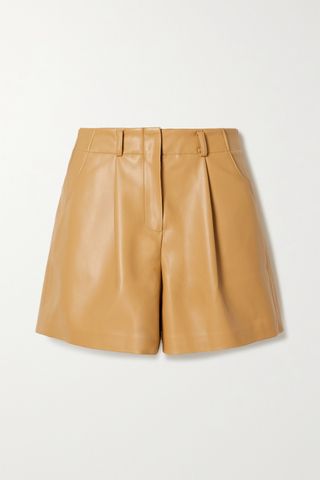 The Frankie Shop + Manon Pleated Faux Leather Shorts