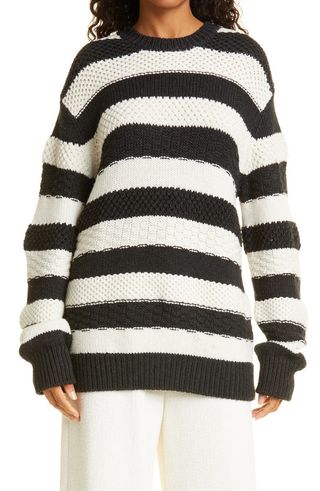Jason Wu Collection + Stripe Oversize Merino Wool Sweater