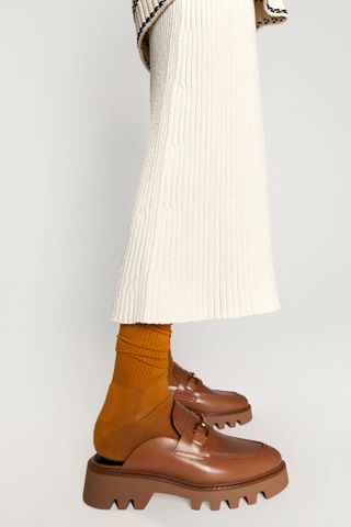 Zara + Buckle Loafer Mules