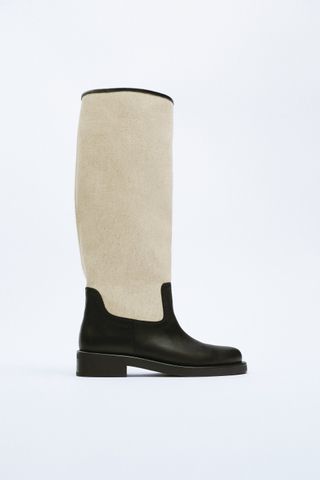 Zara + Combination Leather Boots