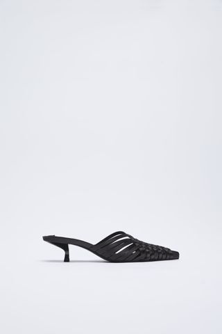 Zara + Cross Strap Slide Heels