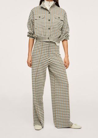 Mango + Check Flare Trousers