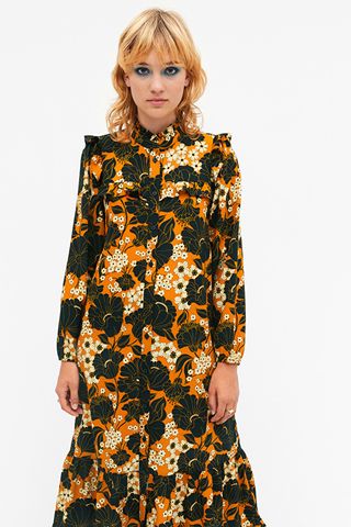 Monki + Ruffled Midi Dress