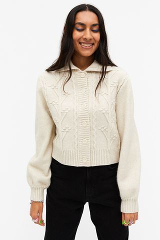 Monki + Ribbed Knit Cardigan